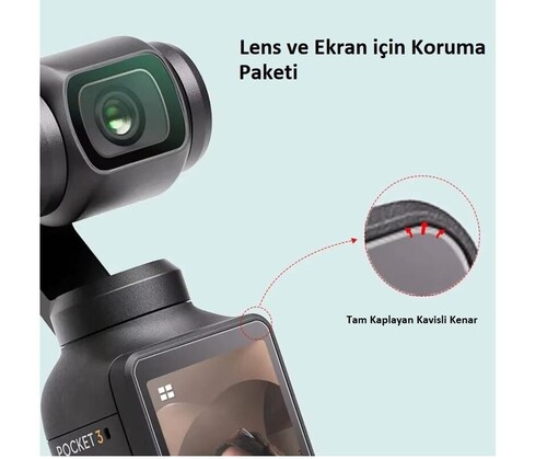 Oem Dji Osmo Pocket 4 ve 3 Için Cam Ekran Koruyucu Seti
