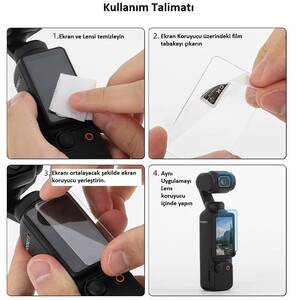 Oem Dji Osmo Pocket 4 ve 3 Için Cam Ekran Koruyucu Seti - Thumbnail