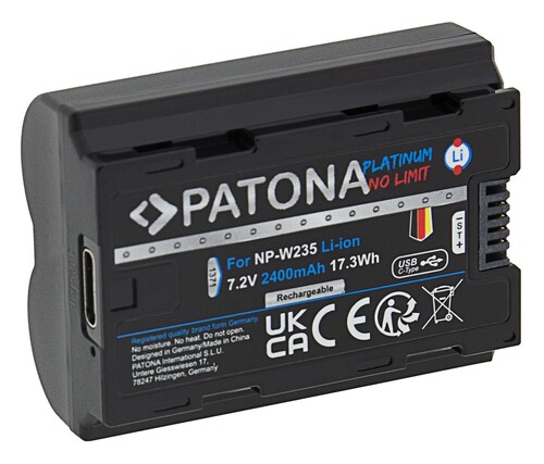 Patona 1371 Platinum USB-C Girişli Fuji FinePix NP-W235 Batarya