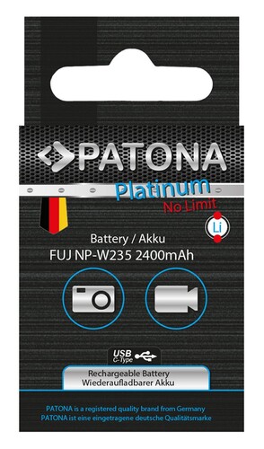 Patona 1371 Platinum USB-C Girişli Fuji FinePix NP-W235 Batarya