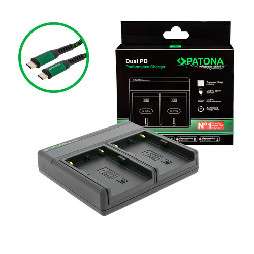 Patona 1800 Premium Dual PD BP-U100 İkili Şarj Aleti