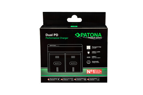 Patona 1800 Premium Dual PD BP-U100 İkili Şarj Aleti