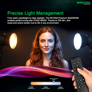 Patona 4172 Premium SQ200RGB LED Video Işığı 200W COB (Sert Taşıma Çantası ile) - Thumbnail