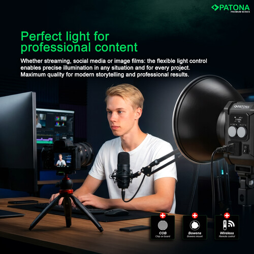 Patona 4172 Premium SQ200RGB LED Video Işığı 200W COB (Sert Taşıma Çantası ile)