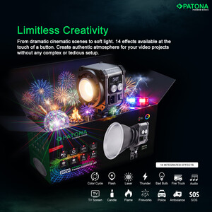 Patona 4172 Premium SQ200RGB LED Video Işığı 200W COB (Sert Taşıma Çantası ile) - Thumbnail