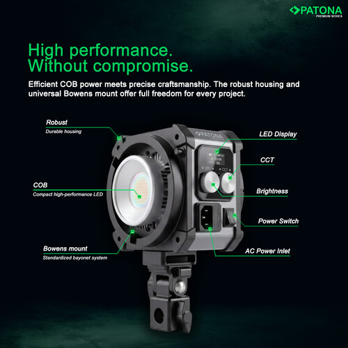 Patona 4172 Premium SQ200RGB LED Video Işığı 200W COB (Sert Taşıma Çantası ile)