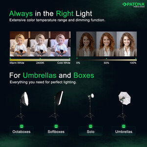 Patona 4198 ML-1200 120W Bi-Color LED 60cm Octagon Softbox İkili Işık Kiti - Thumbnail