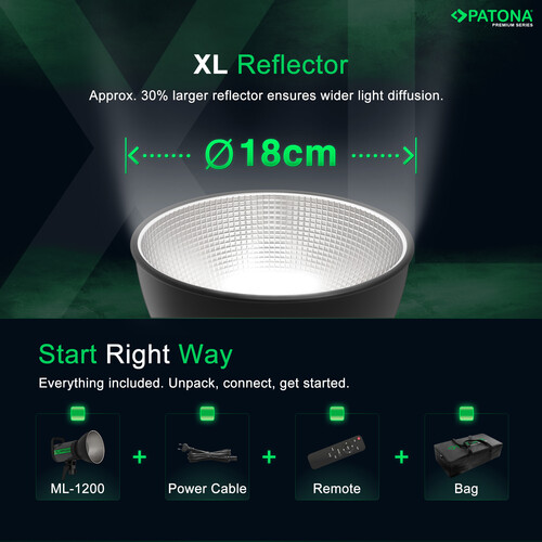 Patona 4198 ML-1200 120W Bi-Color LED 60cm Octagon Softbox Üçlü Işık Kiti