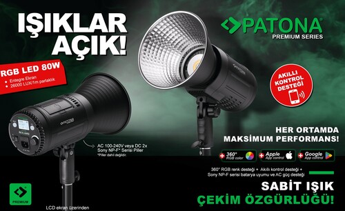 Patona 4275 Premium 80W RGB Fotoğraf/Video Işığı