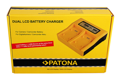 PATONA 7557 Çift LCD USB Şarj Cihazı (Sony NP-FP50, NP-FH50, NP-FV100 Uyumlu)