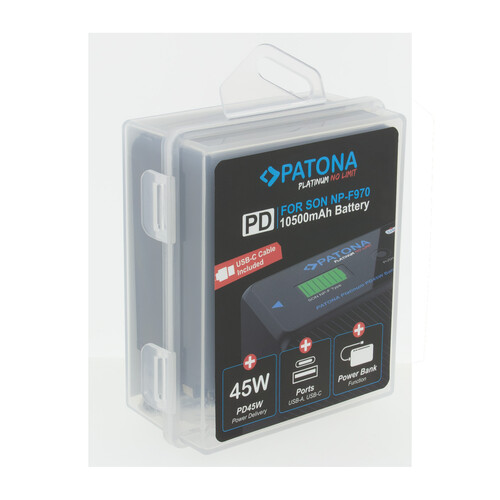 Patona 9422 Platinum Sony NP-F970 10500mAh PD45W USB-C Batarya