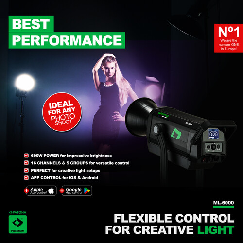 Patona ML-6000 600W Bi-Color LED COB Video Işığı