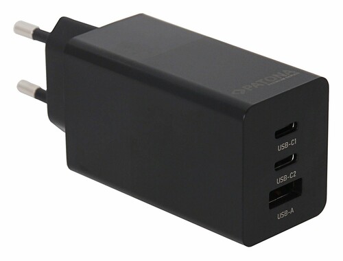 Patona Premium GaN PD65W Adaptör 2xUSB-C 1xUSB-A PD3.0 QC3.0