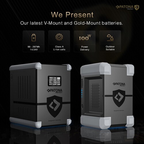 PATONA PROTECT V-Mount Pil V150-PD100 148Wh USB-C USB-A D-Tap 2xDC çıkışı