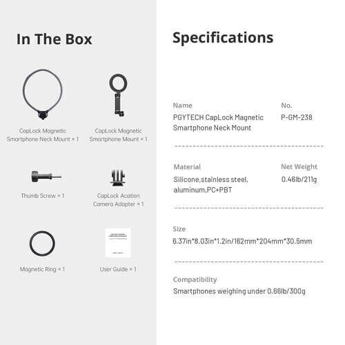 PGYTECH CapLock Magnetic Smartphone Neck Mount