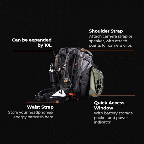 PGYTECH OnePro Flex Backpack 40L (Space Black) +Camera Insert L