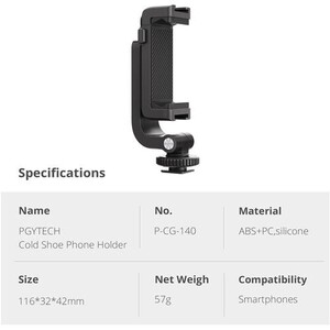PGYTECH Smartphone Cold Shoe Tripod Mount - Thumbnail