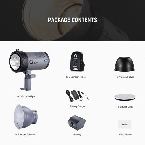 Q300 300W Akülü Flaş