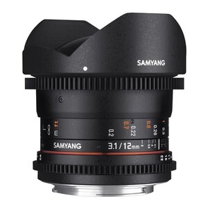 Samyang 12mm T3.1 VDSLR Full Frame Balıkgözü (Fisheye) Cine Lens (Sony E) - Thumbnail