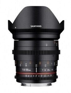 Samyang 20mm T1.9 VDSLR Full Frame Cine Lens (Sony E Mount) - Thumbnail
