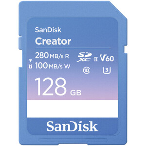 SanDisk 128GB 280MB/s Creator Series V60 UHS-II SDXC Hafıza Kartı - Thumbnail