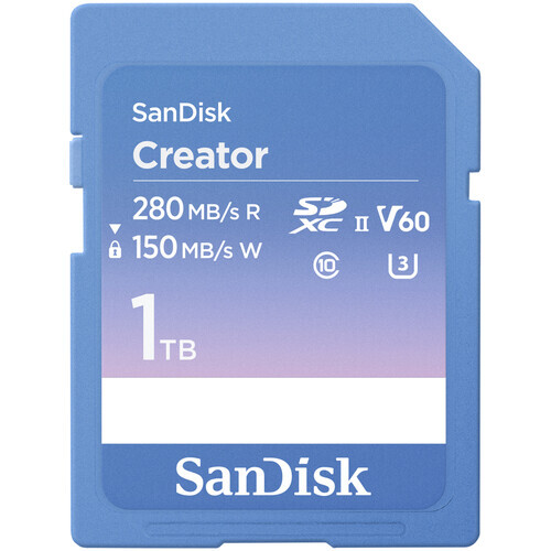 SanDisk 1TB 280MB/s Creator Series V60 UHS-II SDXC Hafıza Kartı