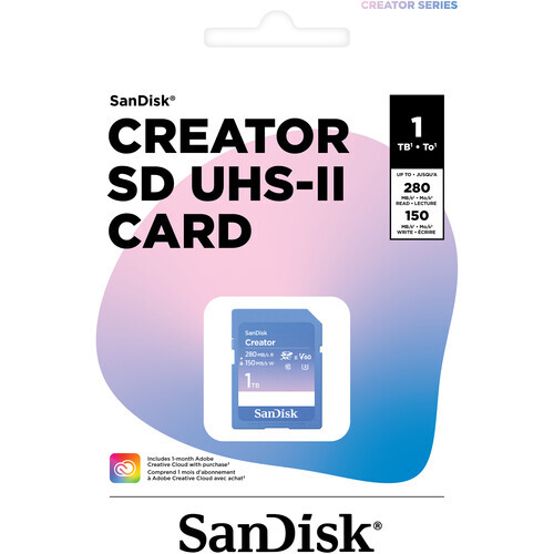 SanDisk 1TB 280MB/s Creator Series V60 UHS-II SDXC Hafıza Kartı