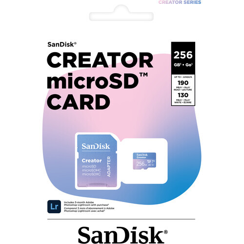 SanDisk 256GB 190MB/s Creator Series V30 UHS-II MicroSD Hafıza Kartı