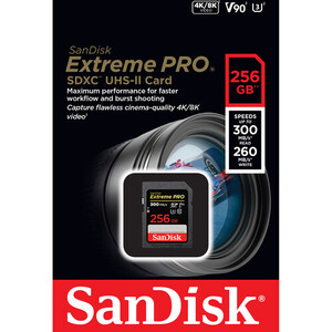 SanDisk 256GB Extreme PRO 300mb/sn SDXC Hafıza Kartı - Thumbnail