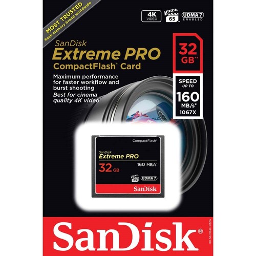 Sandisk 32GB 160mb/s Extreme PRO Compact Flash Kart