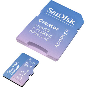 SanDisk 512GB 190MB/s Creator Series V30 UHS-II MicroSD Hafıza Kartı - Thumbnail