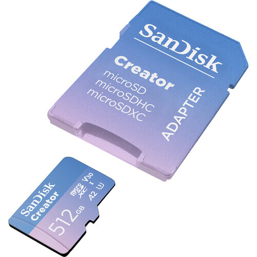 SanDisk 512GB 190MB/s Creator Series V30 UHS-II MicroSD Hafıza Kartı