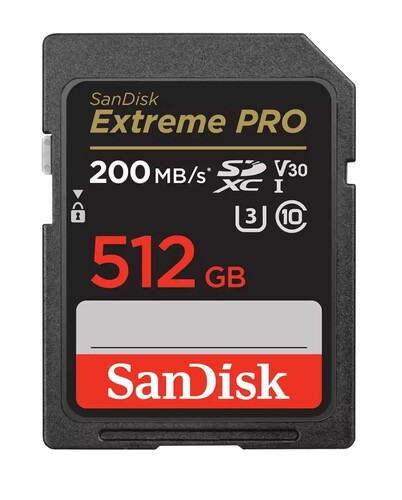 SanDisk 512GB 200mb/sn Extreme Pro V30 SDXC Hafıza Kartı