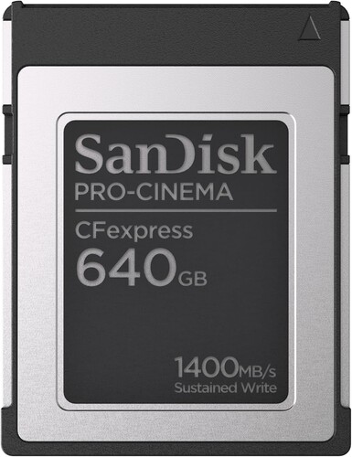 SanDisk 640GB PRO-Cinema CFexpress Type B Hafıza Kartı (SDCFEC-640G-GN4NN)