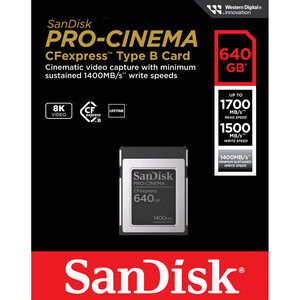 SanDisk 640GB PRO-Cinema CFexpress Type B Hafıza Kartı (SDCFEC-640G-GN4NN) - Thumbnail