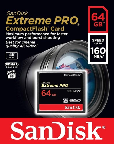 Sandisk 64GB 160mb/s Extreme Pro Compact Flash Kart