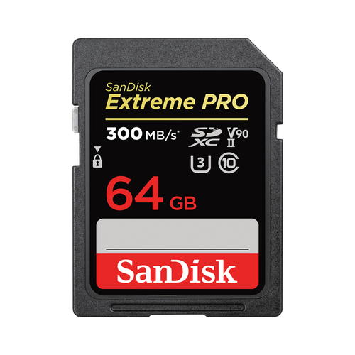 SanDisk 64GB 300MB/s Extreme PRO V90 SDXC UHS-II Hafıza Kartı (SDSDXDK-064G-GN4IN)