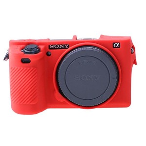 Sanger - Sanger Silikon Kılıf Sony A6500 Uyumlu Kırmızı
