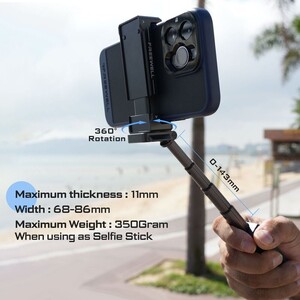 SHERPA SERIES VERSATILE BLUETOOTH SMARTPHONE SELFIE GRIP - Thumbnail
