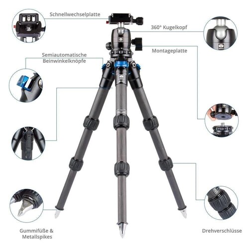 Sirui AM-223 + B-00K Karbon Fiber Profesyonel Tripod Kiti