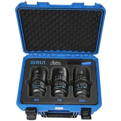 Sirui Astra Series AF T1.8 1.33x Full Frame Blue Flares Anamorphic Sony E Mount 3'lü Lens Kit
