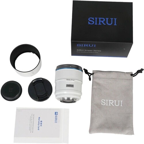 Sirui Sniper 75mm F1.2 APS-C/S35 Auto-Focus Lens (E Mount, Beyaz)