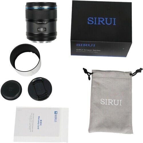 Sirui Sniper 75mm F1.2 APS-C/S35 Auto-Focus Lens (X Mount, Siyah)
