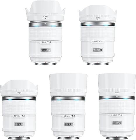 Sirui Sniper F1.2 APS-C Autofocus Sony E Mount 5'li Lens Kiti (Beyaz)