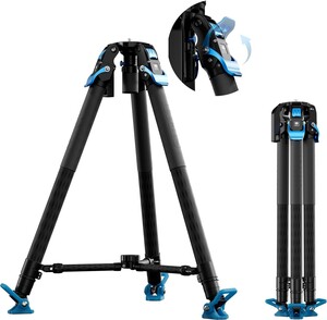 Sirui - Sirui SVT75 PRO Rapid Karbon Fiber Video Tripod Kiti (SVH15 Kafa ile)