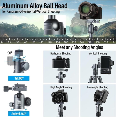 Sirui TT-50 Compact Mini Masaüstü Tripodu (Mat Gri)