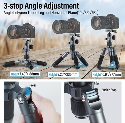 Sirui TT-50 Compact Mini Masaüstü Tripodu (Mat Gri)