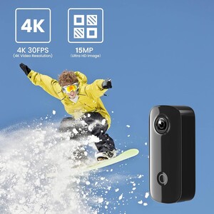 SJCAM C100+ 4K Mini Manyetik Aksiyon Kamerası (Siyah) - Thumbnail