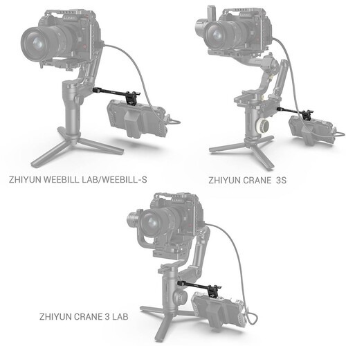 SmallRig 2889 DJI RONIN-S / SC ZHIYUN CRANE 2S / 3 / 3S / WEEBILL-S / MOZA AirCross 2 Gimbalar için Ayarlanabilir Monitör Kolu