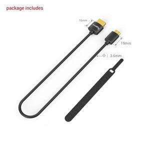 SmallRig 3040 35cm Ultra Slim 4K HDMI Kablosu(C-A Mini) - Thumbnail